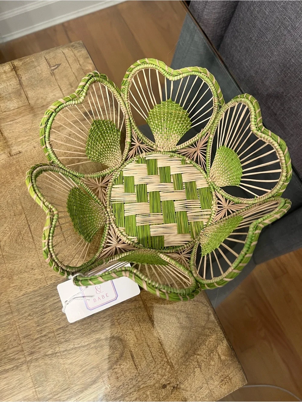 Soleil Flower Bread Basket handcrafted from natural Iraca palm fibers